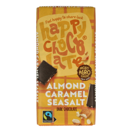 Happy Chocolate Puur amandel karamel zeezout bio